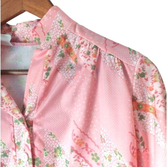 VTG 60s 70s Floral Bohemian Boho Floral Hippie Blouse & Skirt Set Sz 12 Fits S/M - Picture 5 of 11